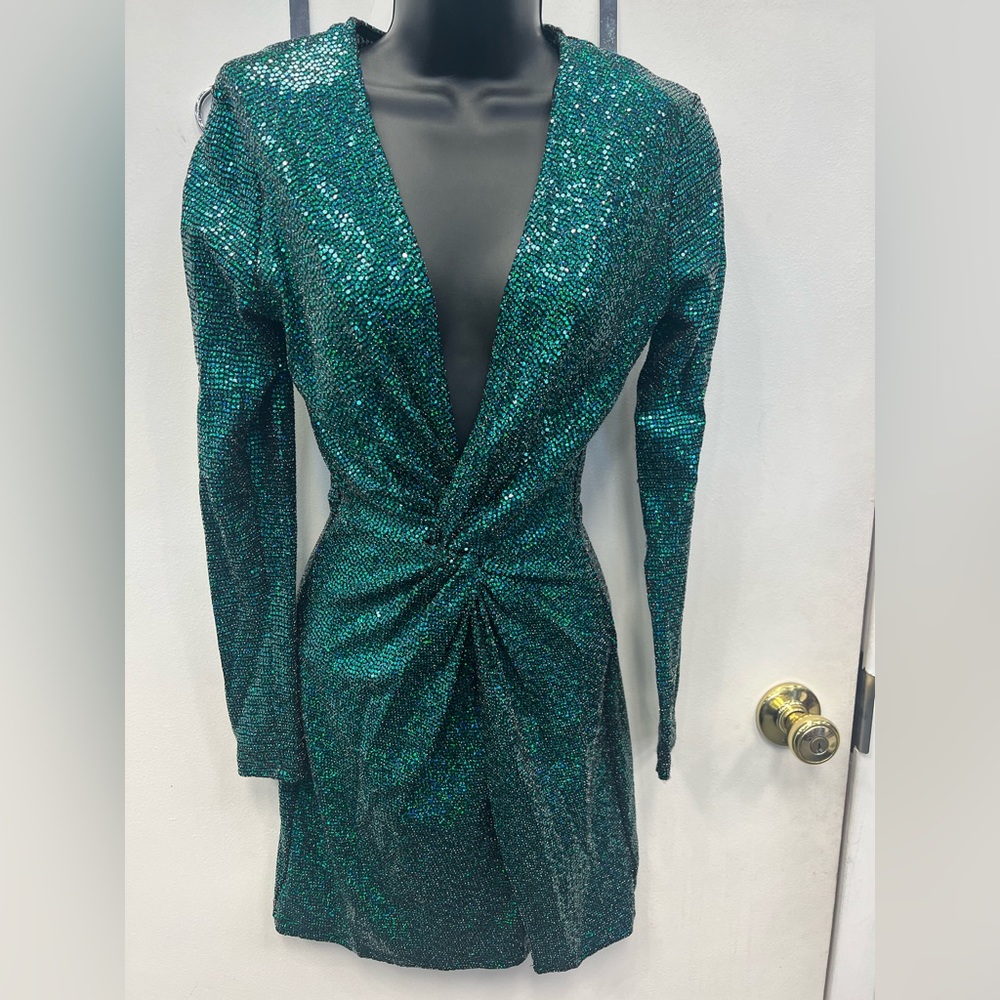 Green sequence dress